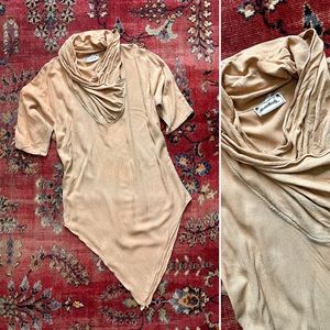 Marrakech vintage handkerchief hem tunic top tan